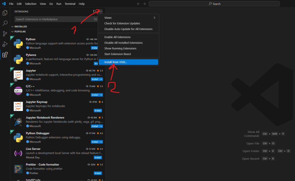 XAML Designer for VS Code - Install from VSIX...