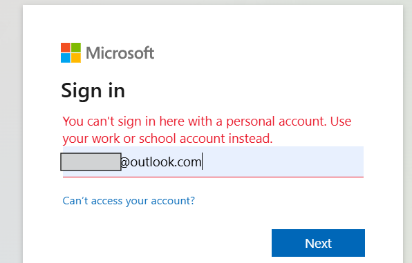 use your personal account