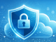 Wide banner image for an article about Azure cloud security and governance. Modern abstract design in Azure-blue color palette, digital shield and cloud icons, subtle network mesh and lock symbols, references to Microsoft services like Entra ID, Defender for Cloud, Sentinel, and Azure Policy. Minimalistic, professional, C‑level friendly, high-tech corporate style.